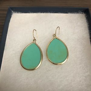 Gold and Turquoise drop down earrings